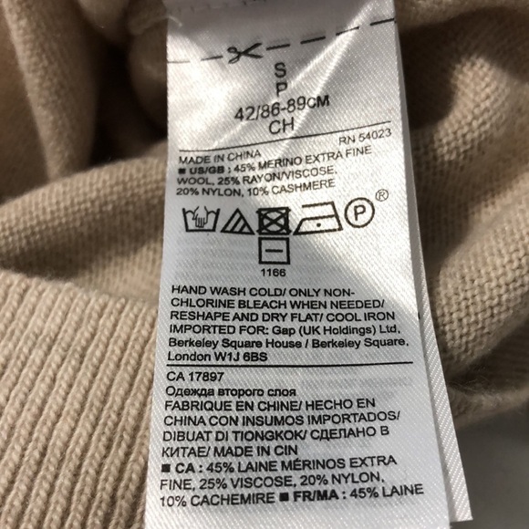 Banana republic mock turtleneck wool blend oatmeal color small and festive scarf - Picture 10 of 11